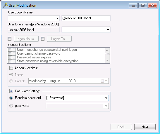 Bulk password Reset
